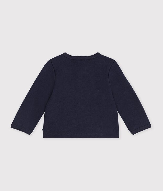 Baby-Cardigan aus einfarbiger Baumwolle mit Herzaufn&auml;her SOIR