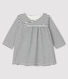 Langärmeliges gestreiftes Baby-Kleid für Mädchen aus Doppeljersey