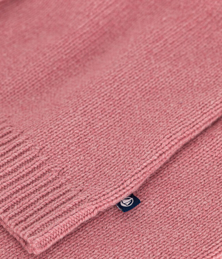 Kinder-Cardigan aus Woll- und Baumwoll-Jacquard f&uuml;r M&auml;dchen rosa/naturfarben