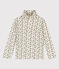 Rollkragenshirt aus Baumwolle mit Blumenmuster für Mädchen weiss AVALANCHE+VALLEE/ MULTICO