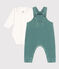 Baby-Set, Latzhose aus Samt und Body grün BRUT