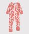 Baby-Strampler aus Baumwolle mit abnehmbaren Füßen und Hawaiimuster rosa PAPAYE/ MARSHMALLOW