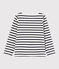 Kindershirt aus Jerseystoff mit Marinestreifen für Mädchen weiss MARSHMALLOW/blau SMOKING