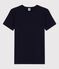 Eng anliegendes T-Shirt mit Pikotkante aus Bio-Baumwolle für Damen blau SMOKING
