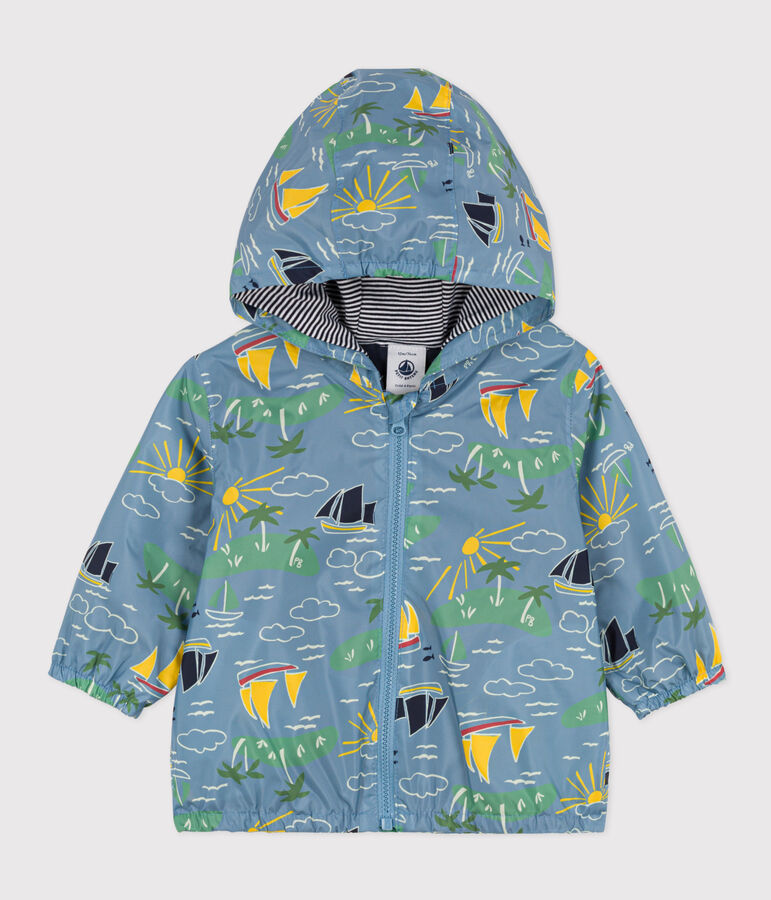 Baby-Windjacke aus recyceltem Polyester blau/vielfarbig