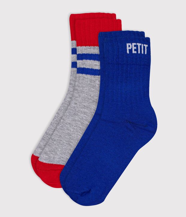 2 Paar Kinder-Socken aus Baumwolle mit Sportmotiv vielfarbig