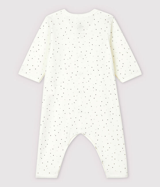 Fußloser Baby-Strampler in Weiß aus Bio-Baumwolle und mit Sternen-Motiv weiss MARSHMALLOW/weiss MULTICO