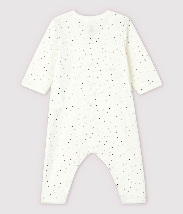 Fu&szlig;loser Baby-Strampler in Wei&szlig; aus Bio-Baumwolle und mit Sternen-Motiv weiss/vielfarbig