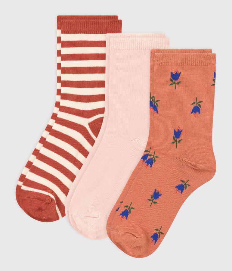 3er-Set Kindersocken mit Blumenmotiv vielfarbig