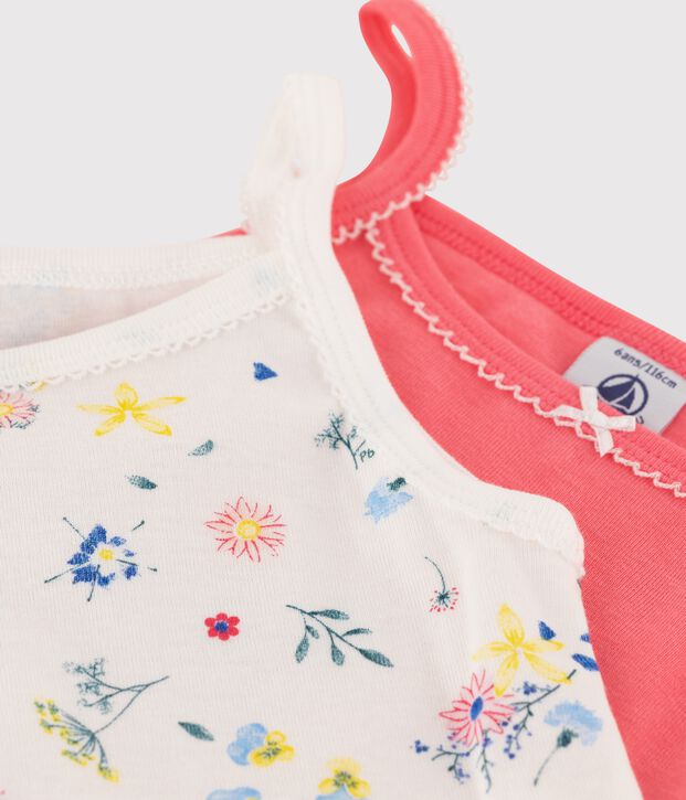 Set Tr&auml;gerhemden mit Blumen-Print f&uuml;r kleine M&auml;dchen vielfarbig