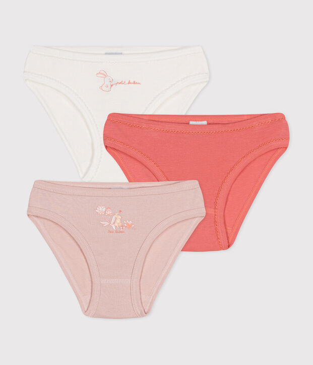3er-Set Slips f&uuml;r M&auml;dchen aus Baumwolle vielfarbig