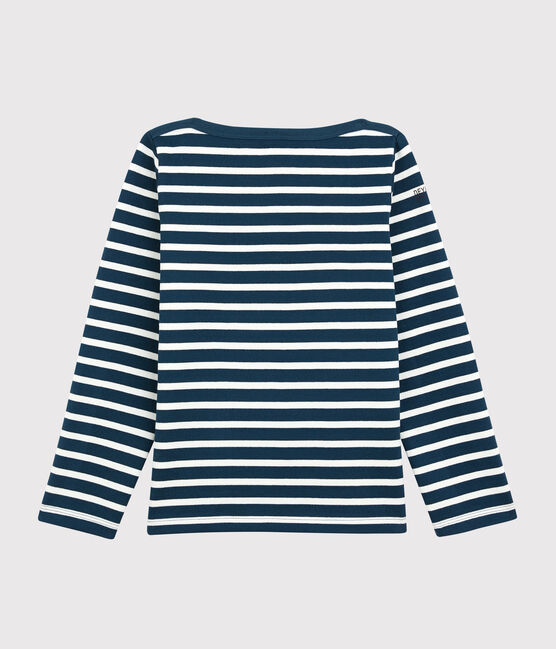 Kinder-Streifenshirt für Jungen Petit Bateau x Deyrolle blau SHADOW/weiss MARSHMALLOW