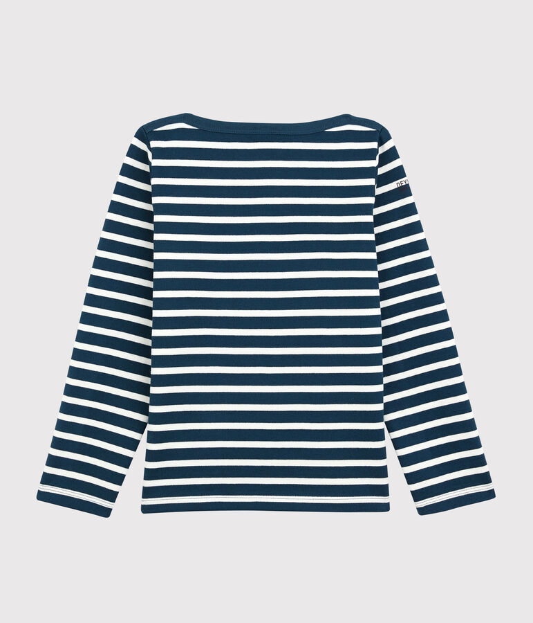Kinder-Streifenshirt f&uuml;r Jungen Petit Bateau x Deyrolle blau/weiss