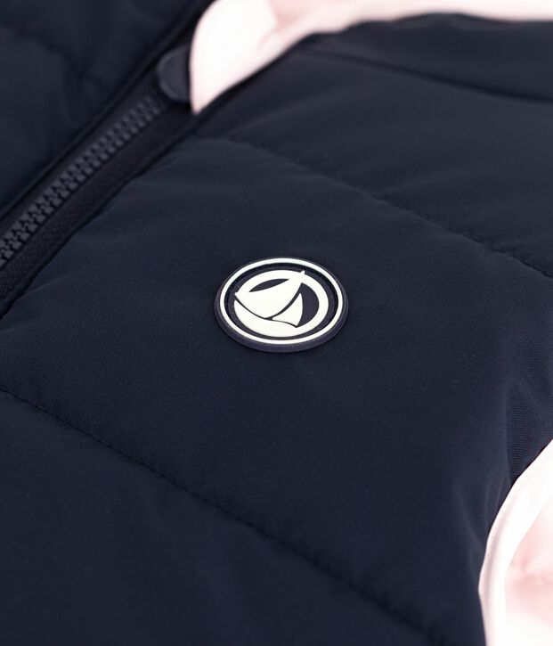 &Auml;rmellose Kinder-Winterjacke zum Wenden in zwei Farben rosa/blau