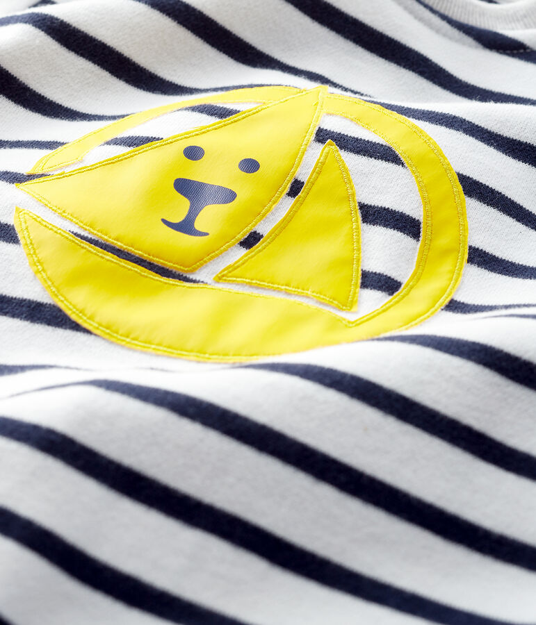 Langer Baby-Overall f&uuml;r Jungen weiss MARSHMALLOW/blau SMOKING