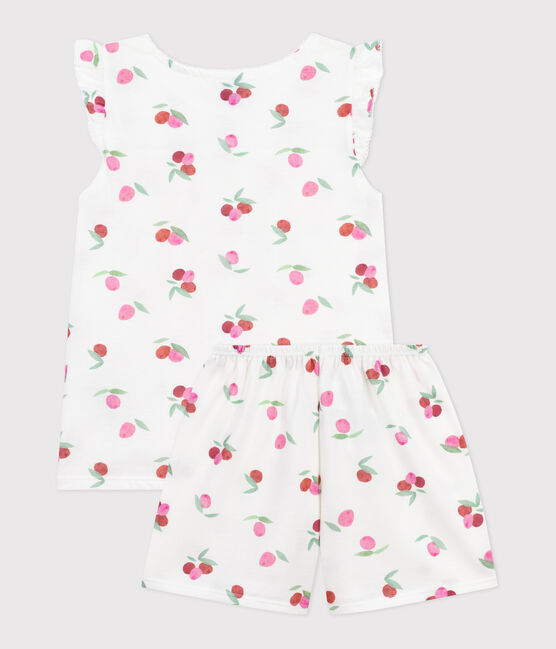 Kinder-Kurzpyjama aus Baumwolle mit Frucht-Motiv weiss MARSHMALLOW/weiss MULTICO