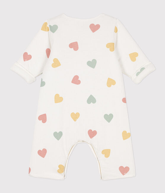 Langer Baby-Overall aus Baumwolle weiss MARSHMALLOW/weiss MULTICO