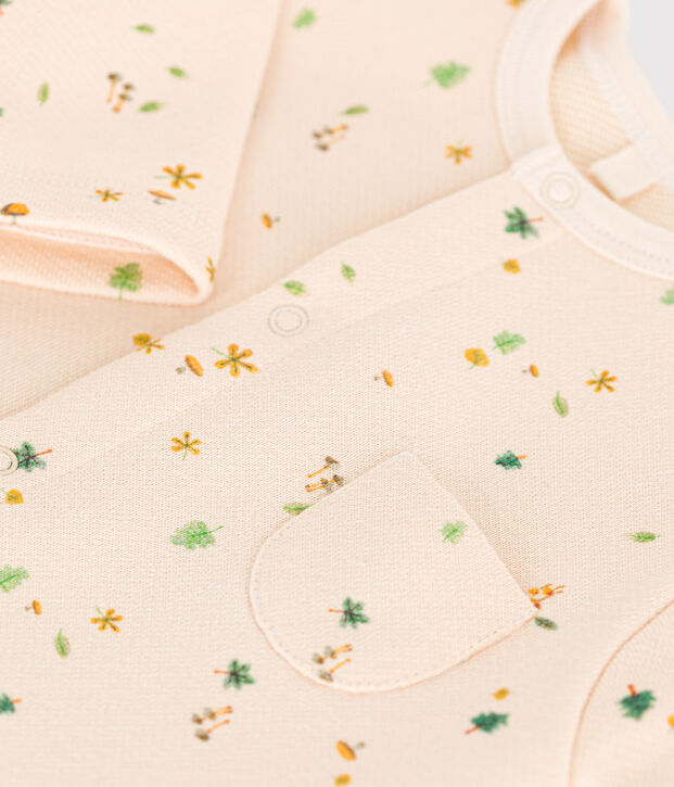 Langer Baby-Overall aus Molton naturfarben/vielfarbig
