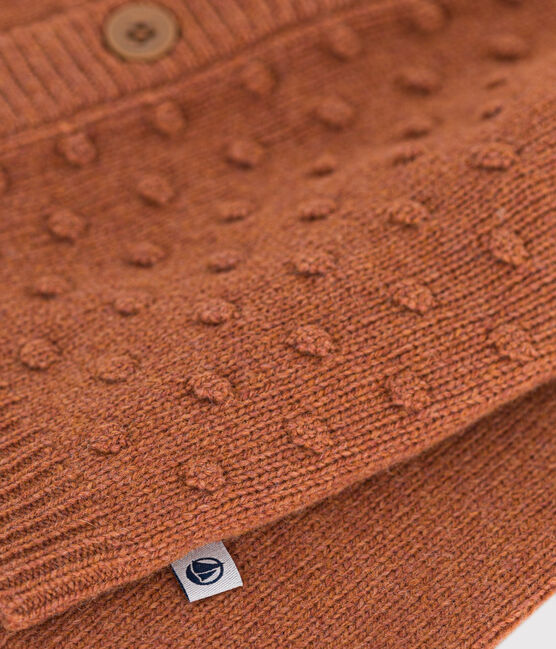Baby-Cardigan aus Woll-/recyceltem Nylon braun ECUREUIL