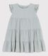 Gestreiftes Babykleid in Bio-Seersucker