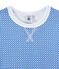 Kurzärmeliger Jungen-Schlafanzug aus gedoppeltem Jersey weiss ECUME/blau PERSE