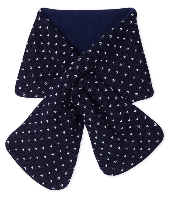 Baby-Schal, unisex mit Fleecefutter blau SMOKING/weiss MARSHMALLOW