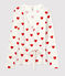 Wickel-Cardigan aus Bio-Baumwolle Damen weiss MARSHMALLOW/rot TERKUIT
