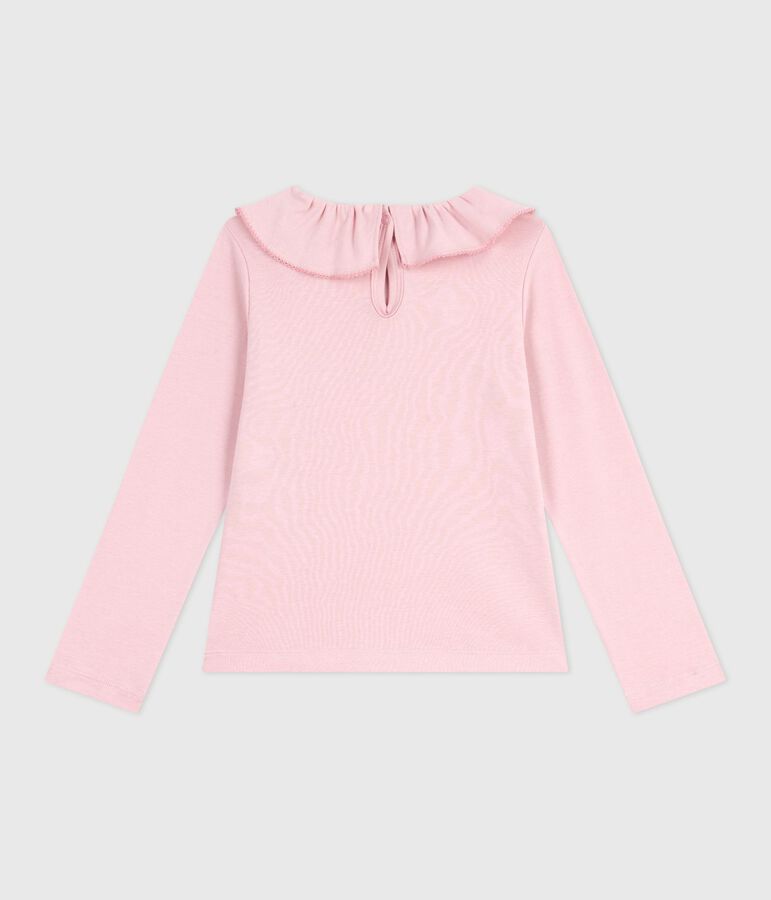 Lang&auml;rmeliges Kinder-T-Shirt aus einfarbiger Baumwolle rosa
