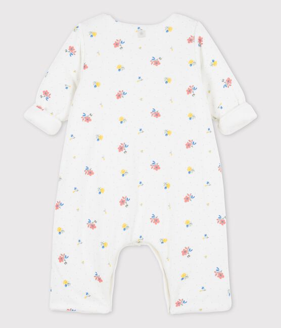 Langer Baby-Overall aus Bio-Doppeljersey mit print weiss MARSHMALLOW/ PAPAYE