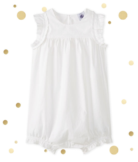 Baby-Kurzoverall Mädchen weiss ECUME