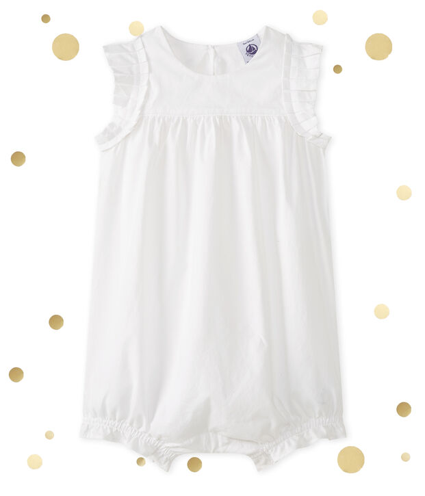 Baby-Kurzoverall M&auml;dchen weiss