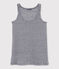 Geringeltes Damen-Top aus Leinen blau SMOKING/weiss LAIT