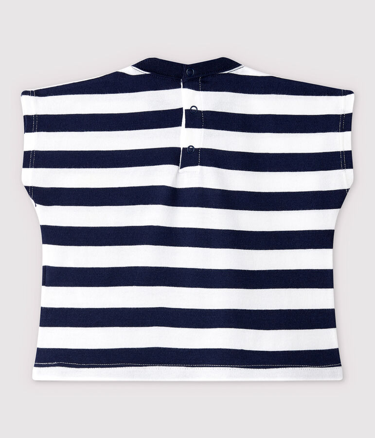 Kurz&auml;rmeliges Baby-T-Shirt aus Jersey f&uuml;r Jungen blau SMOKING/weiss MARSHMALLOW