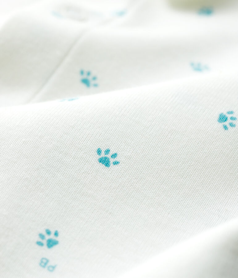Fu&szlig;loser Baby-Strampler aus Baumwolle mit Babyf&uuml;&szlig;chen-Motiv weiss/grau
