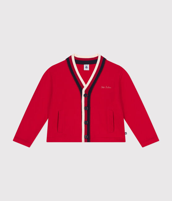 Cardigan aus Molton für Kinder/Jungen rot CORRIDA