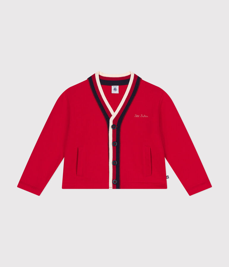 Cardigan aus Molton f&uuml;r Kinder/Jungen rot