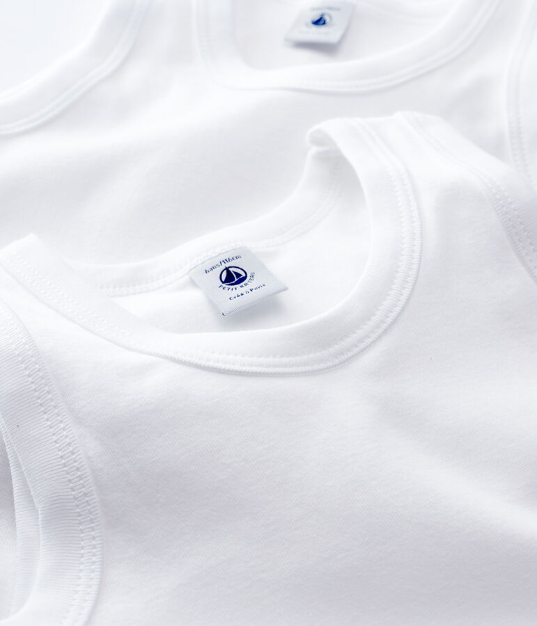 2er-Set wei&szlig;e Unterhemden f&uuml;r Jungen variante 1