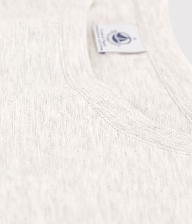 T-Shirt DAS GERADE mit Rundhalsausschnitt aus Bio-Baumwolle f&uuml;r Damen BELUGA CHINE
