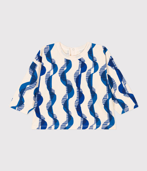 Langärmeliges Baby-T-Shirt aus bedrucktem Jersey weiss AVALANCHE/ MULTICO