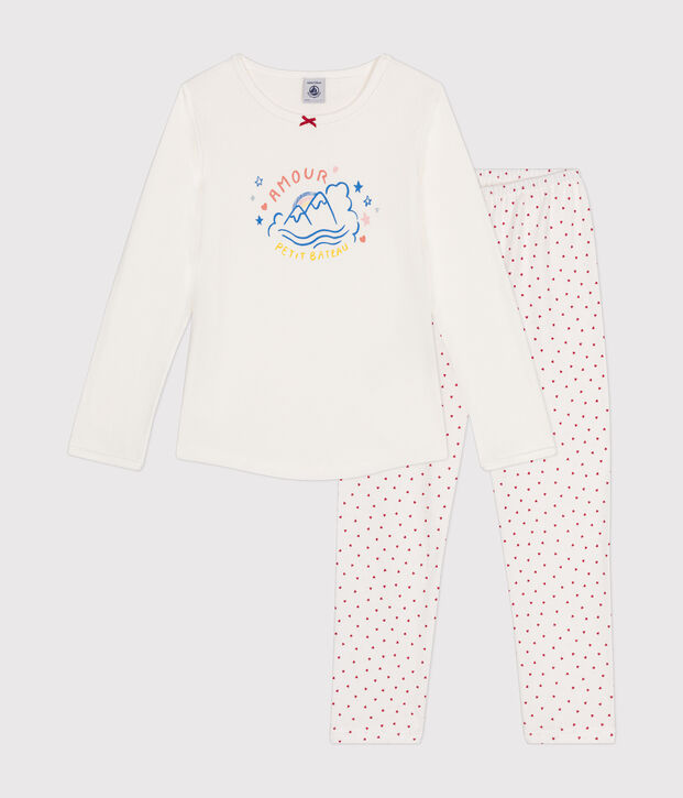Kinderpyjama aus Baumwolle weiss/vielfarbig