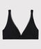 Glänzender Damen-BH schwarz NOIR/ ARGENT