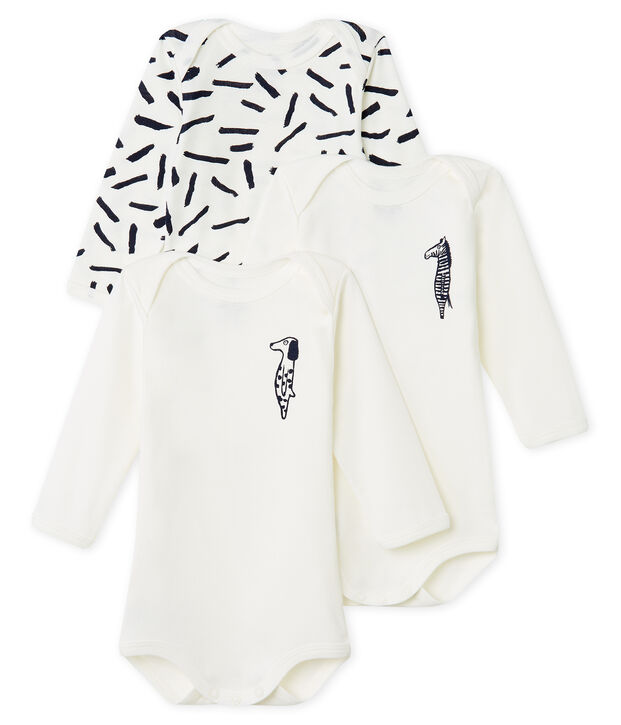 Trio lang&auml;rmelige Baby-Bodys Jean Jullien vielfarbig