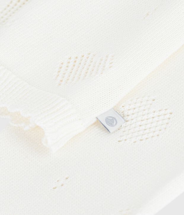 Kinder-Cardigan aus einfarbiger Baumwolle weiss