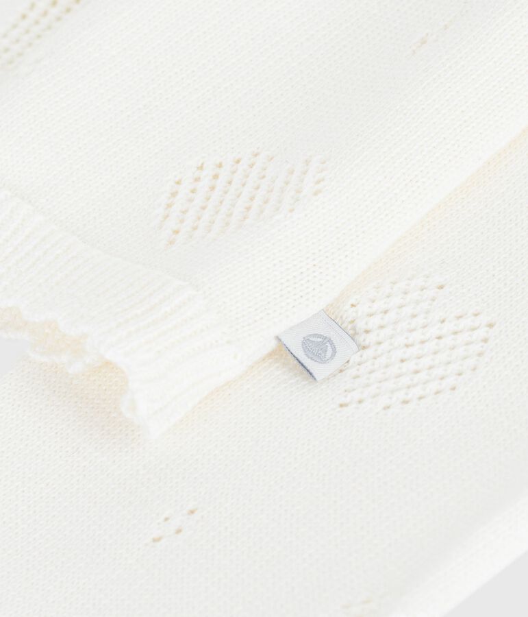 Kinder-Cardigan aus einfarbiger Baumwolle weiss