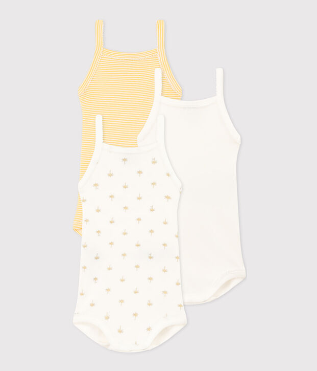 3er-Set Baby-tr&auml;ger-body aus Baumwolle mit Palmenmotiv vielfarbig