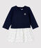 Gestepptes Baby-Kleid für Mädchen blau SMOKING/weiss MULTICO