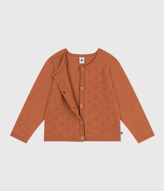 Kinder-Cardigan aus Wolle f&uuml;r M&auml;dchen braun