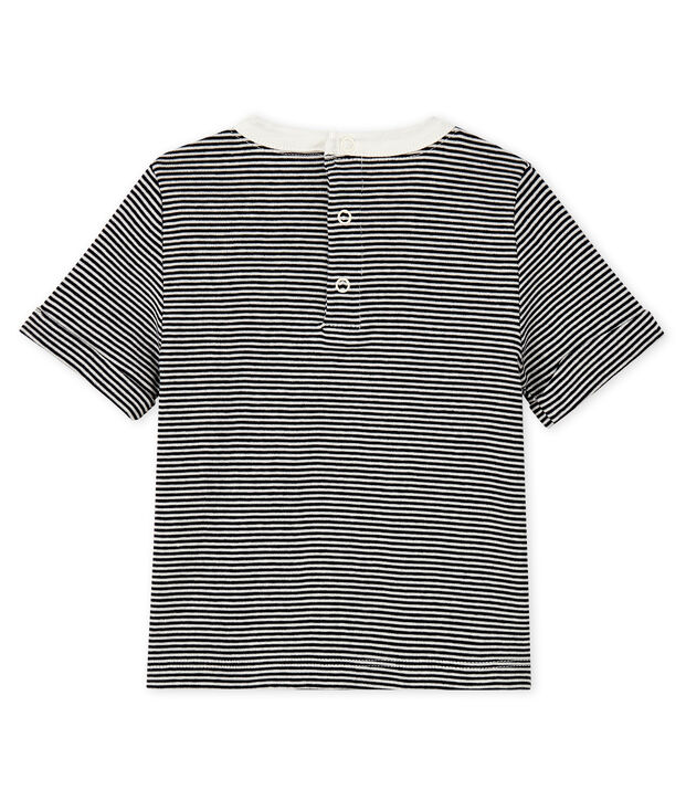 Baby-T-Shirt mit Ringelmuster f&uuml;r Jungen blau/weiss