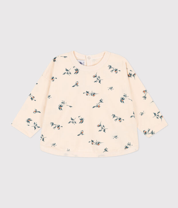 Lang&auml;rmeliges Baby-T-Shirt aus bedrucktem Jersey naturfarben/vielfarbig