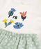 Kinder-Kurzpyjama aus Baumwolle mit Blumen für Mädchen weiss MARSHMALLOW/ HERBIER